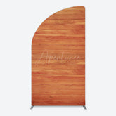 Aperturee - Aperturee Simple Brown Wooden Happy Birthday Half Moon Arch Backdrop